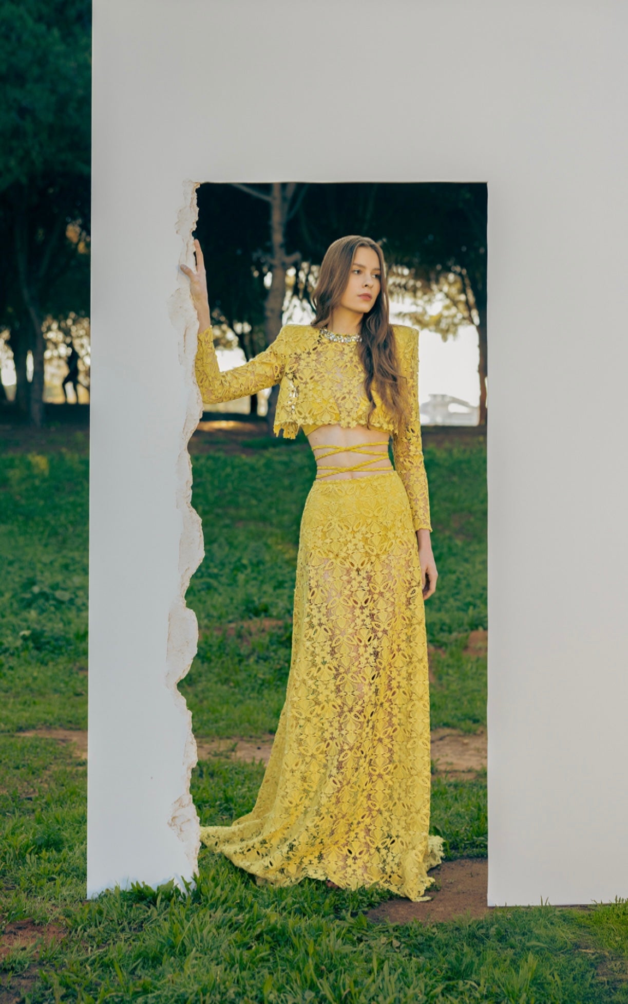 Ceylon Yellow Guipure Set