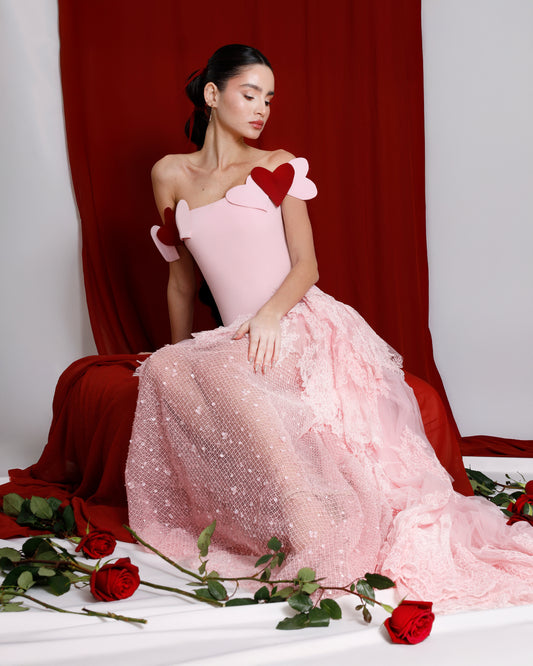 Blush Heart Midi Dress