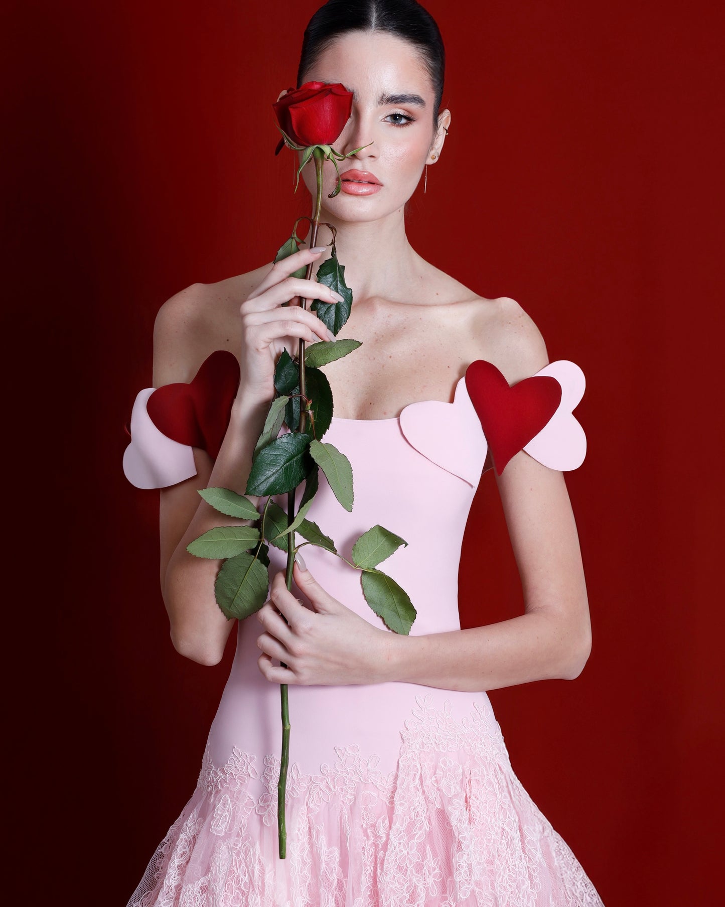 Blush Heart Midi Dress