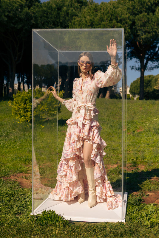 FLOWING FLORAL DRESS