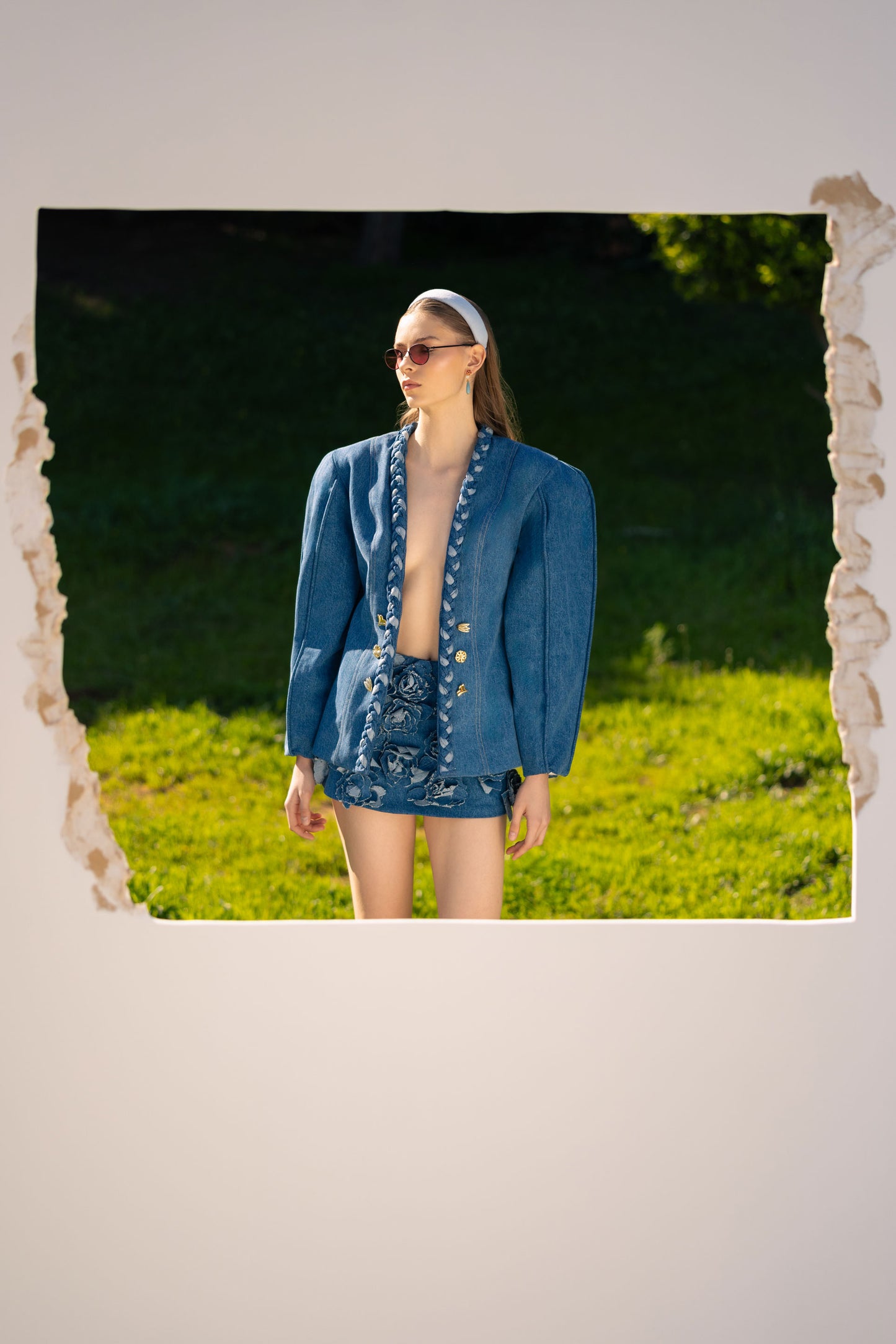 DENIM BRAIDED JACKET