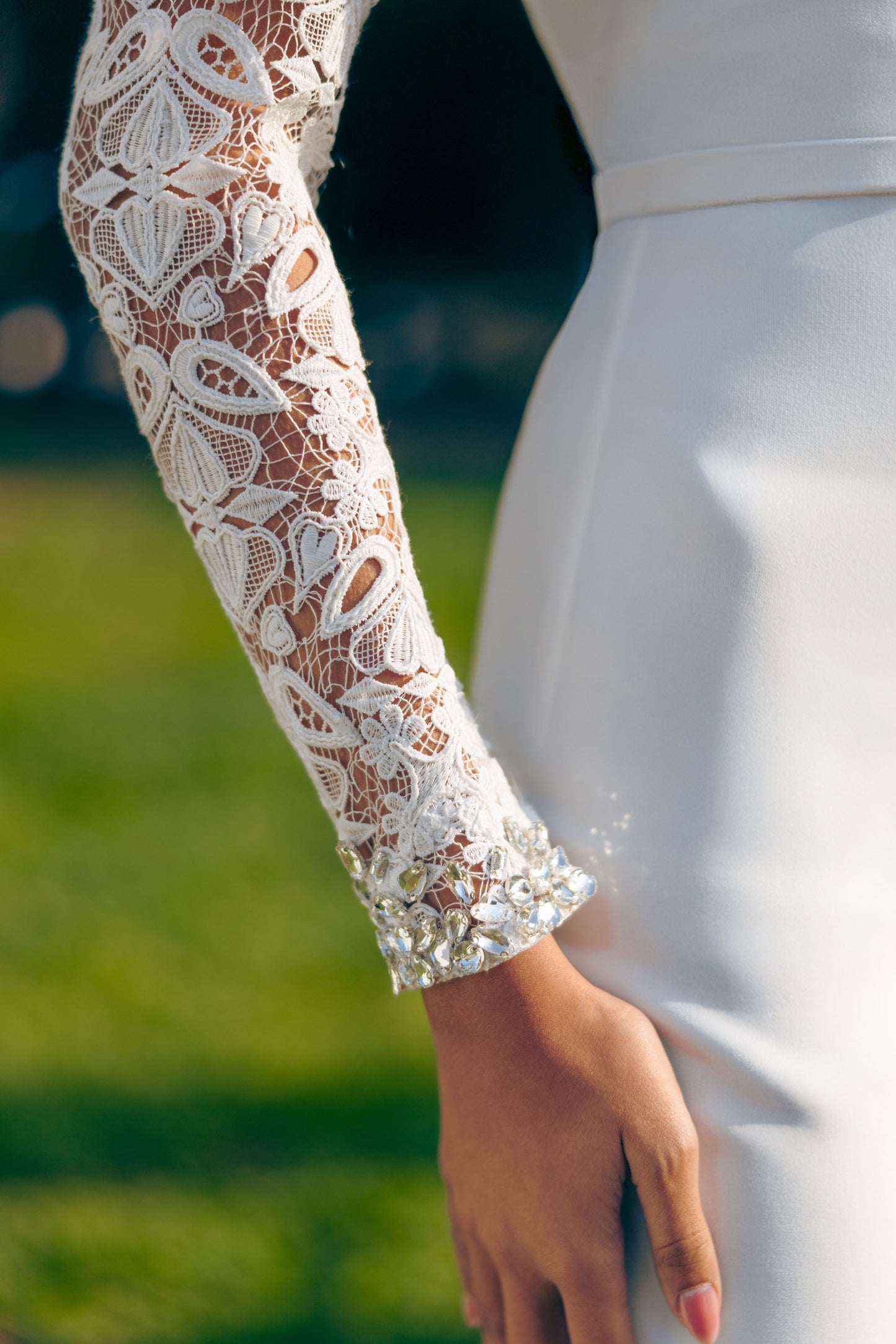 FULL WHITE CRYSTAL JUMPSUIT