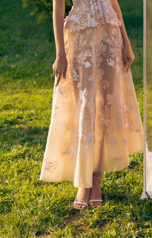 GUIPURE FLORAL SKIRT