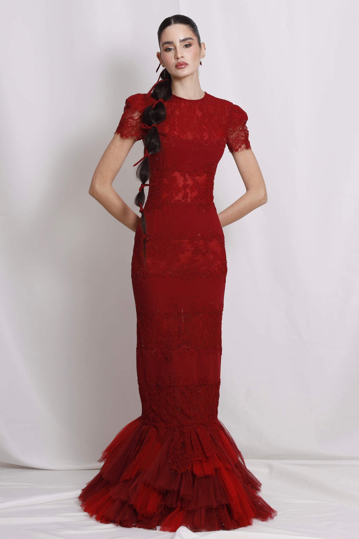 Scarlet Sculpted Gown