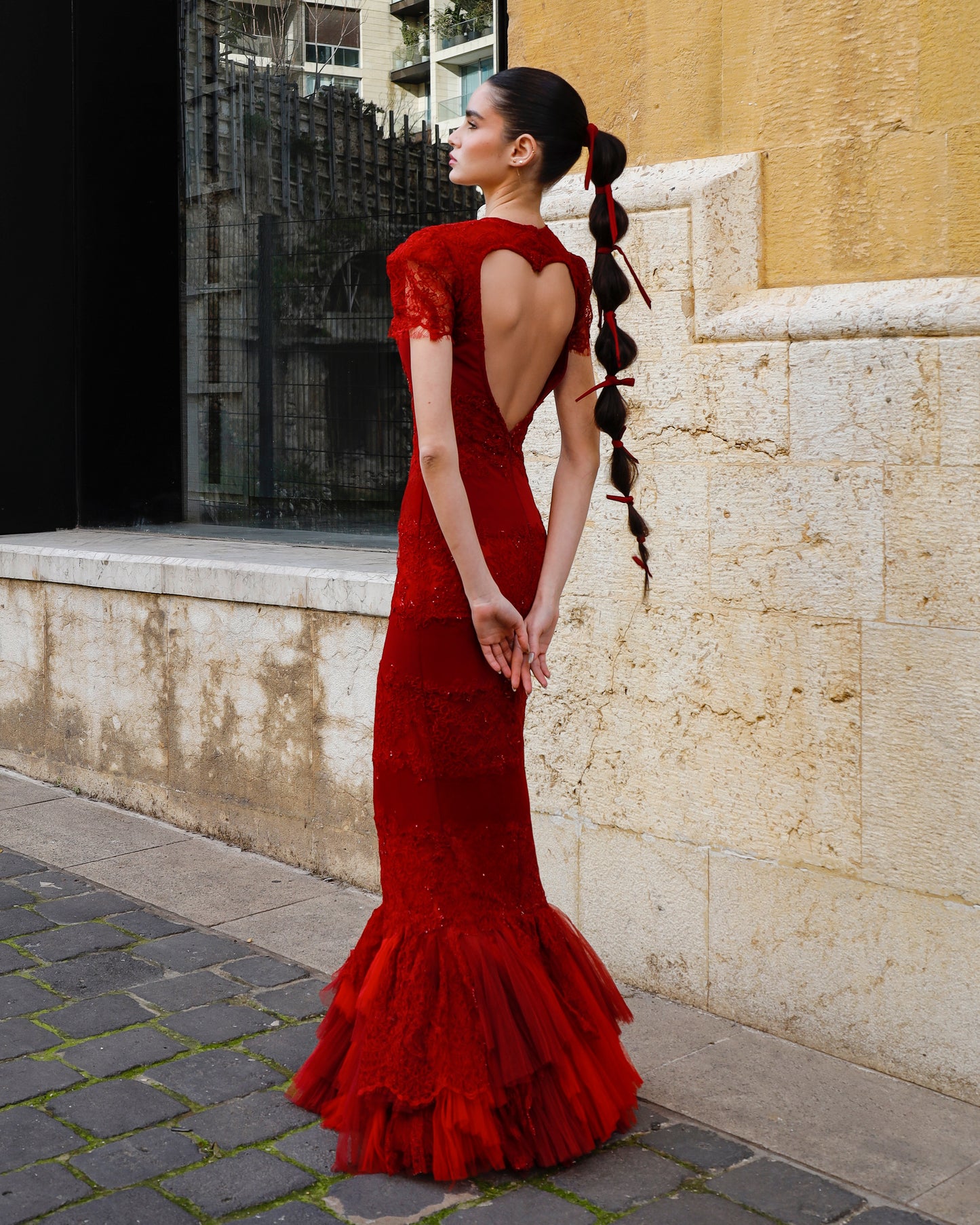Scarlet Sculpted Gown