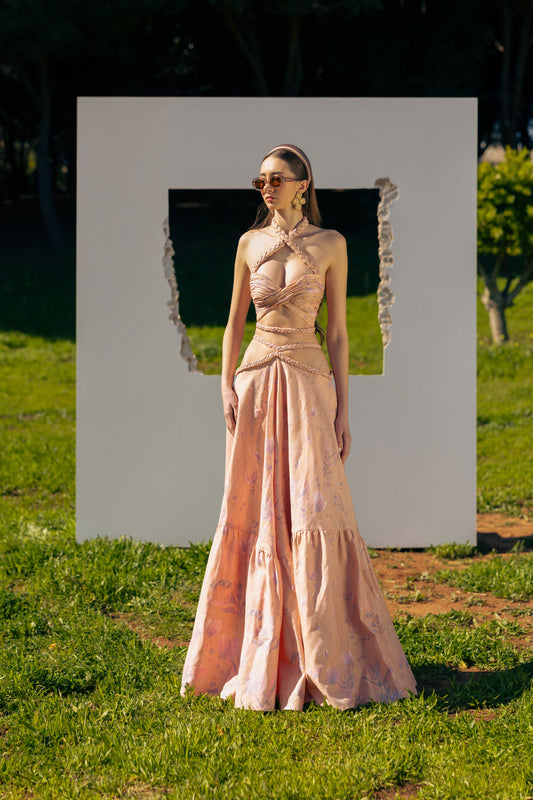 BRAIDED PEACH-DUST TOP