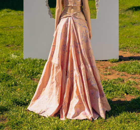 BRAIDED PEACH-DUST SKIRT