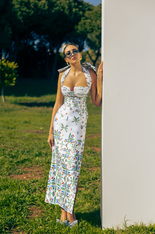 LAYERS OF GRACE PRINTED DRESS
