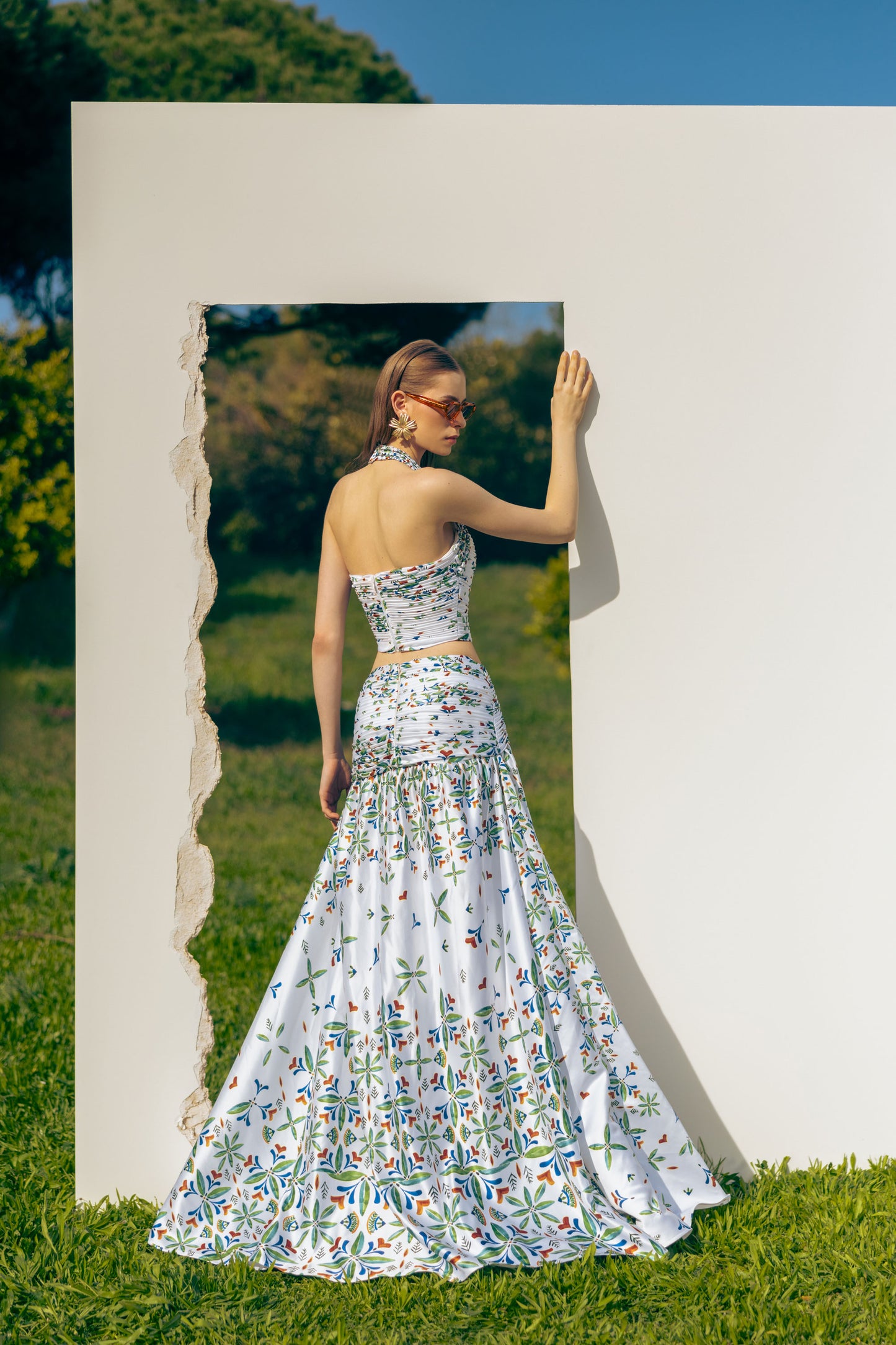 LAYERS OF GRACE PRINTED WHITE SKIRT
