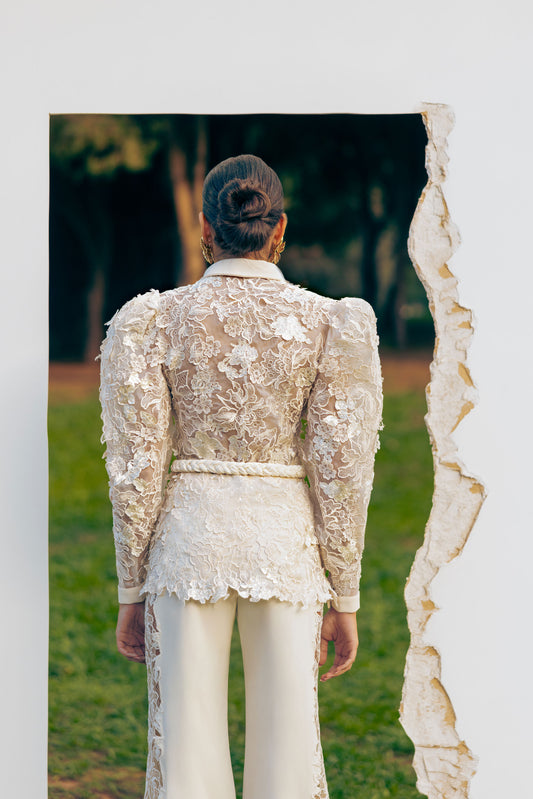 GUIPURE IVORY PANTS